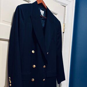 Black Double Breasted Wool Blazer by Talbots - Size 18